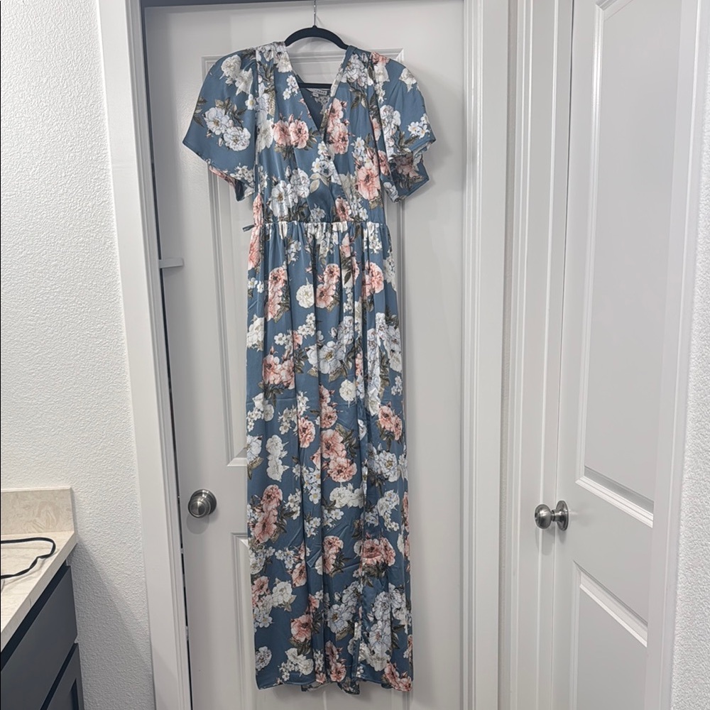 Baltic Born Floral Maxi Dress - Blue and Pink